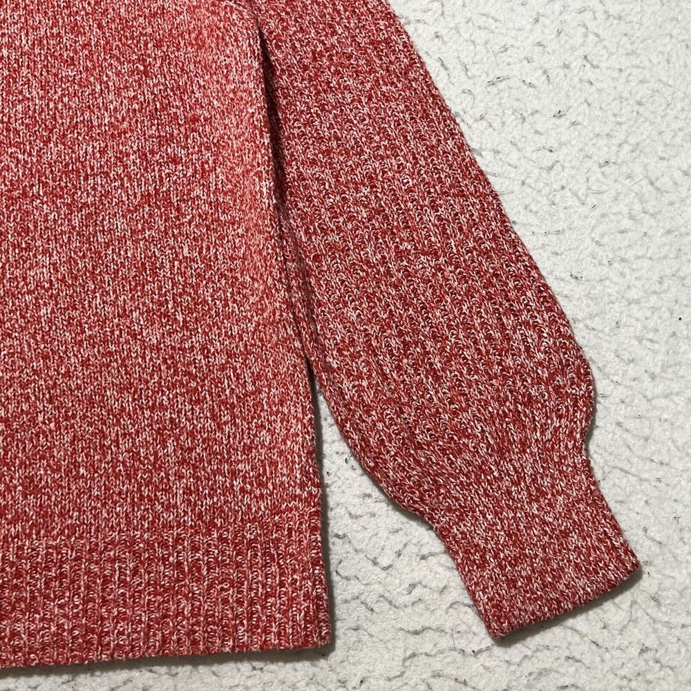 Nine West Women's Small Marled Red Turtle Neck Sweater Knit Pullover Top - Picture 9 of 12